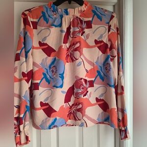 Amazon Women's Floral Blouse in Red and Blue